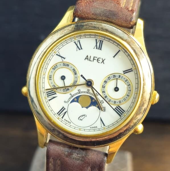 VINTAGE Alfex 4540 QUARTZ Switzerland made Watch Ladies(Used)