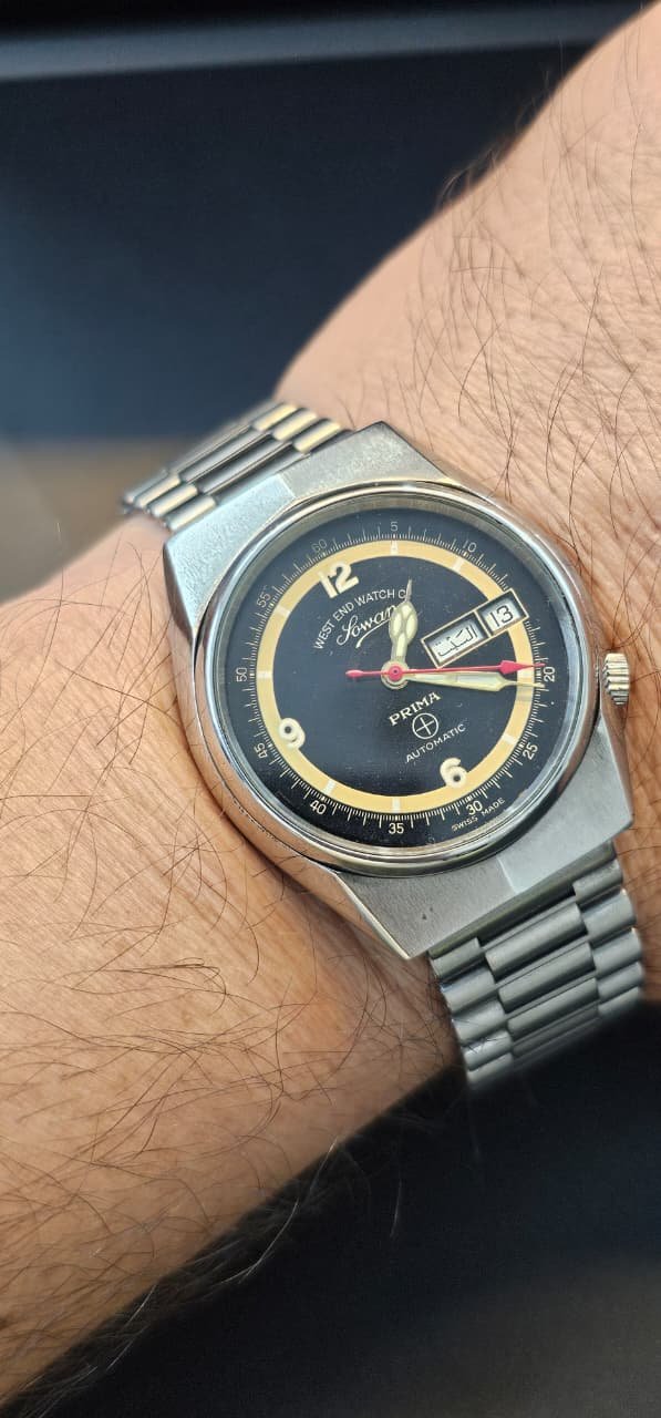 WhatsApp Image 2025-10-10 at 3.18.53 PM VINTAGE WEST END WATCH SOWAR MILITARY AUTOMATIC ETA MOVEMENT NUMERALS BLACK DIAL FOR MEN’S - Image 2