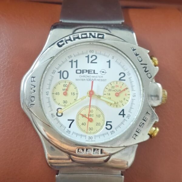 OPEL Chronomaster Chronograph Quartz Wristwatch with White Dial(Pre-owned)