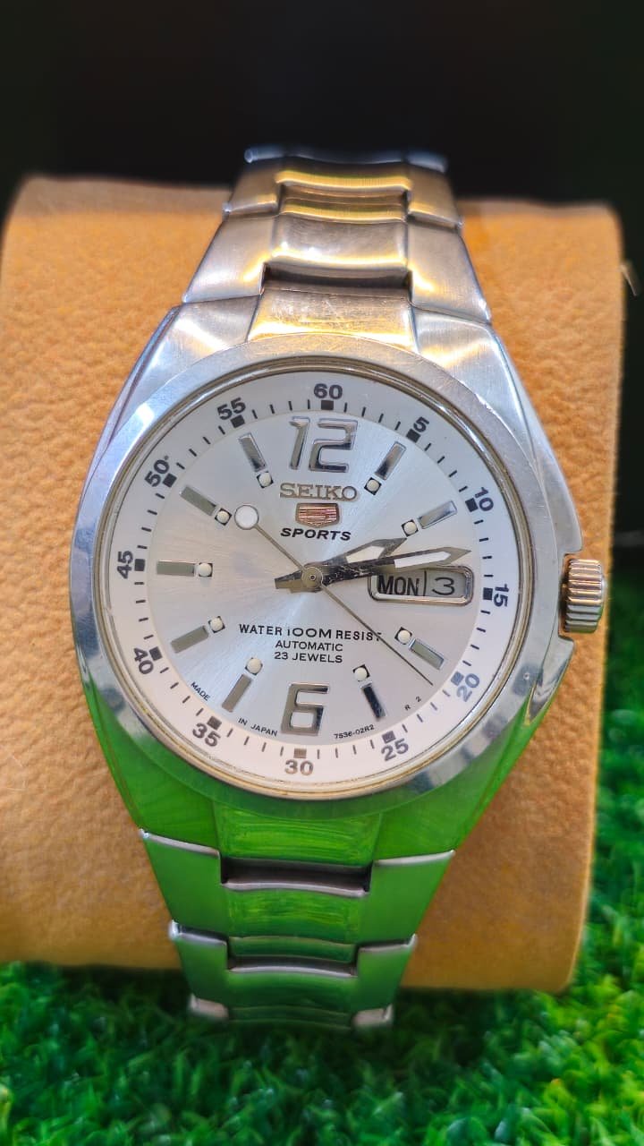 WhatsApp Image 2026-01-16 at 3.53.54 PM Seiko 5 Sports Automatic 7s36 caliber 23-jewels japan made Black 42mm dial watch for Men's (Used) - Image 1