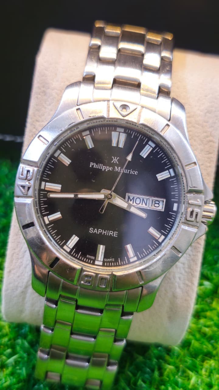 WhatsApp Image 2026-01-19 at 5.32.26 PM Philippe Maurice Swiss Quartz men's timepiece featuring a sapphire crystal Switzerland 🇨🇭 made Men's watch (Used) - Image 1