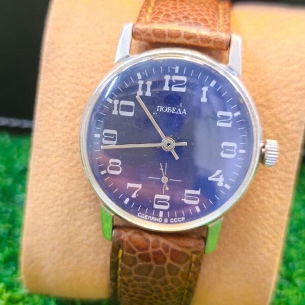 Vintage Russian Pobeda Handwind Side Second blue dial watch for Men's (Used)