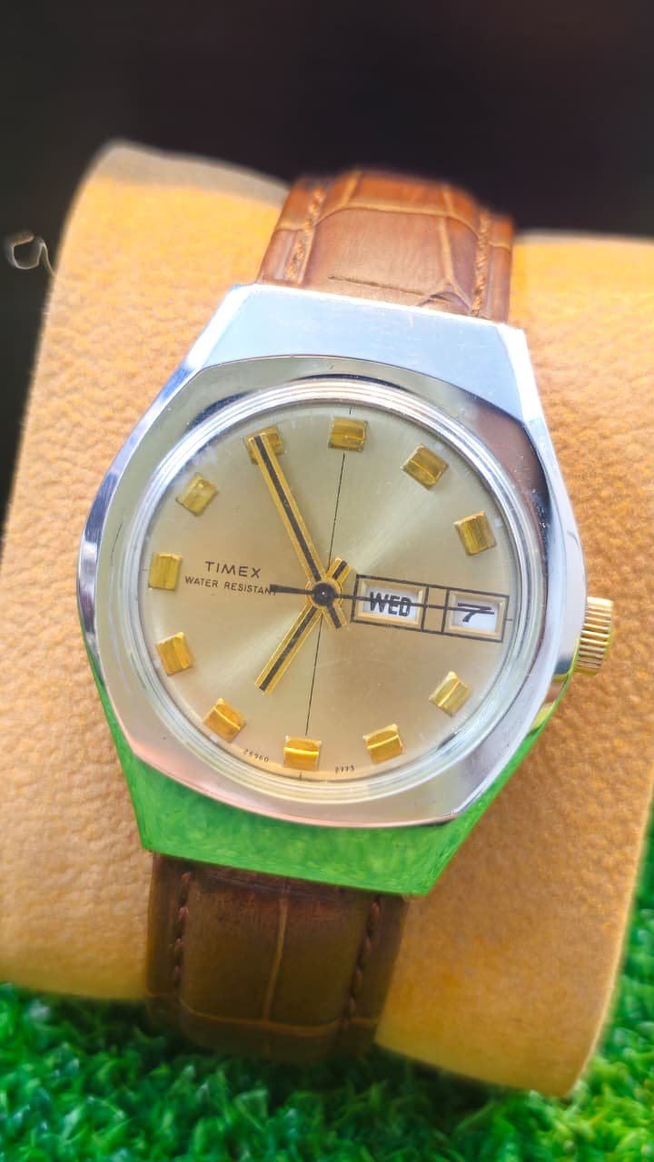 WhatsApp Image 2026-01-24 at 2.36.26 PM Vintage 1970s Timex Marlin Day-Date Mechanical Hand-Wind USA 🇺🇸 Made Men's Watch (Used) - Image 1