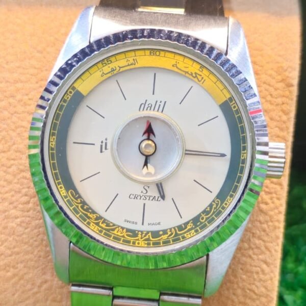 Vintage Dalil Crystal Mechanical automatic ETA 2671 Switzerland 🇨🇭 made Qibla Compass Men's watch (Used)