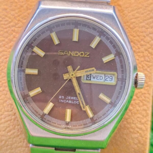 Vintage 1970s Sandoz Mechanical Automatic 25-Jewels Switzerland 🇨🇭 Made Men's watch (Used)