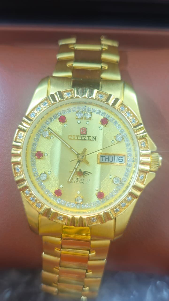 WhatsApp Image 2026-01-24 at 4.45.50 PM Vintage Citizen Automatic 8200 caliber 21-jewels Japan made Full Golden watch for Men's (Used) - Image 1