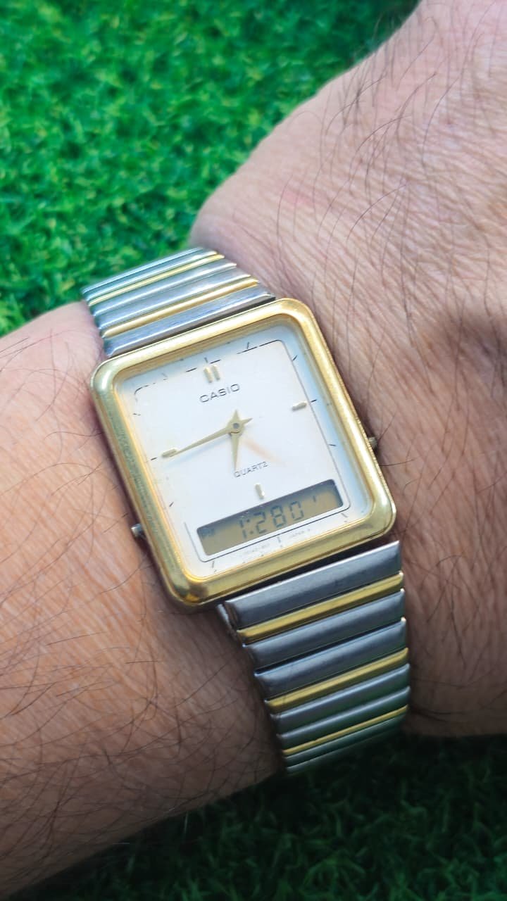 WhatsApp Image 2026-01-24 at 4.57.17 PM Vintage Casio AQ-705, a classic "ana-digi" (analog-digital) Quartz movement Japan made Men's watch (Used ) - Image 2