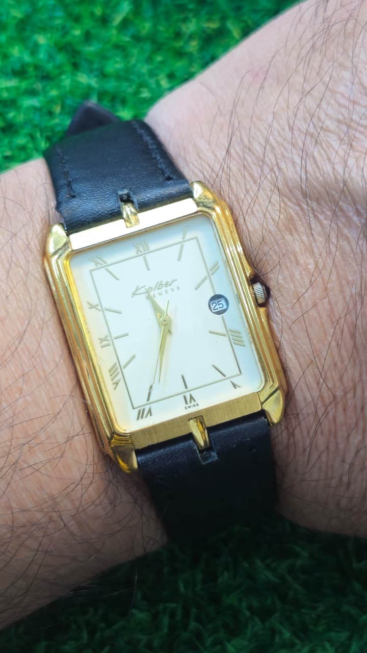 WhatsApp Image 2026-02-02 at 11.37.41 AM Kolber Geneve Tank Shape (Model K-8243) Quartz movement Switzerland 🇨🇠made Unisex Watch (Used) - Image 2