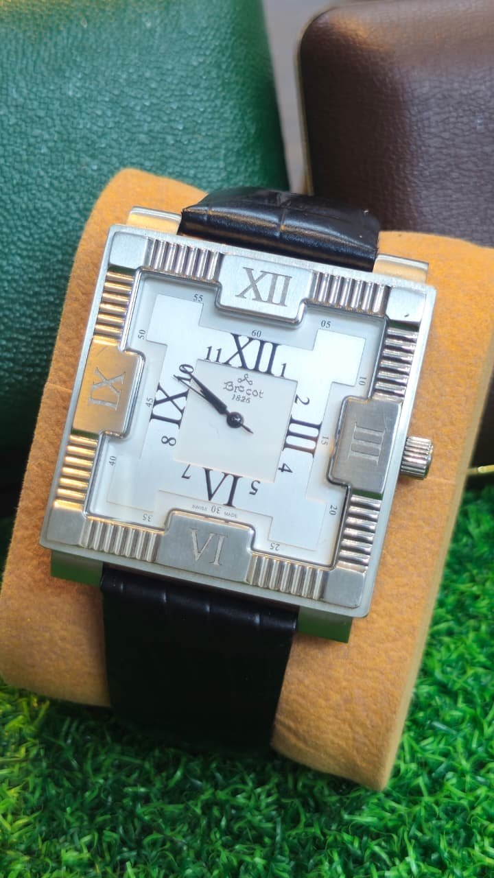 WhatsApp Image 2026-07-07 at 4.12.59 PM Brocot Big Square Dial Quartz movement Sapphire crystal Switzerland 🇨🇠made Men's watch (Used) - Image 1