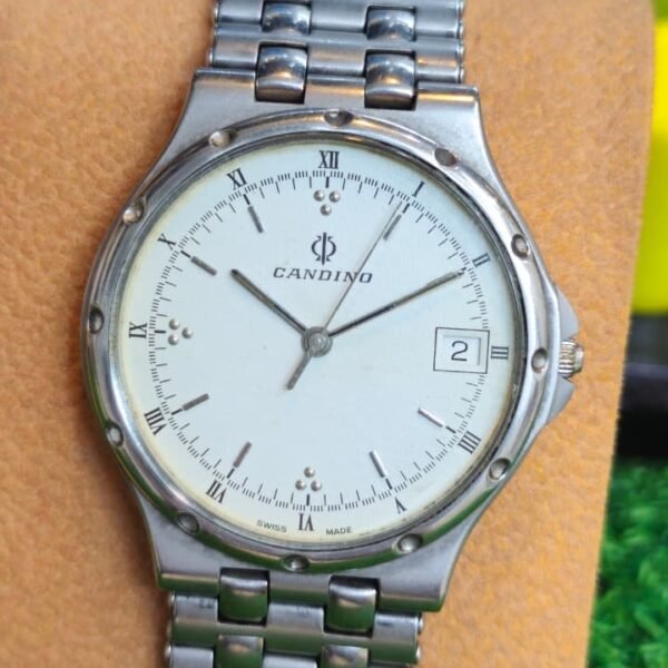 Candino Swiss Dress Watch — Roman Numeral, Screw-Accent Bezel  Quartz movement Switzerland 🇨🇭 made Men's watch (Used)