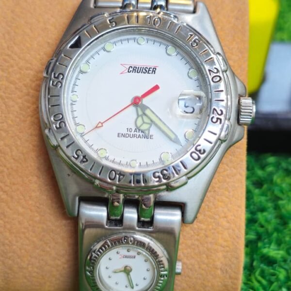 Cruiser "10 ATM Endurance" — Diver-Style with Built-In Secondary watch Japan made for Men's (Used)