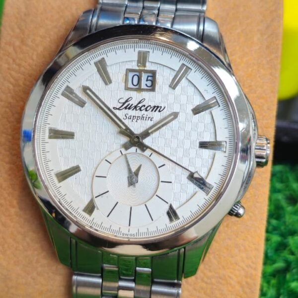 Lukcom "Sapphire" — Big Date Quartz movement Switzerland 🇨🇭 Made Men's Dress Watch(Used)V