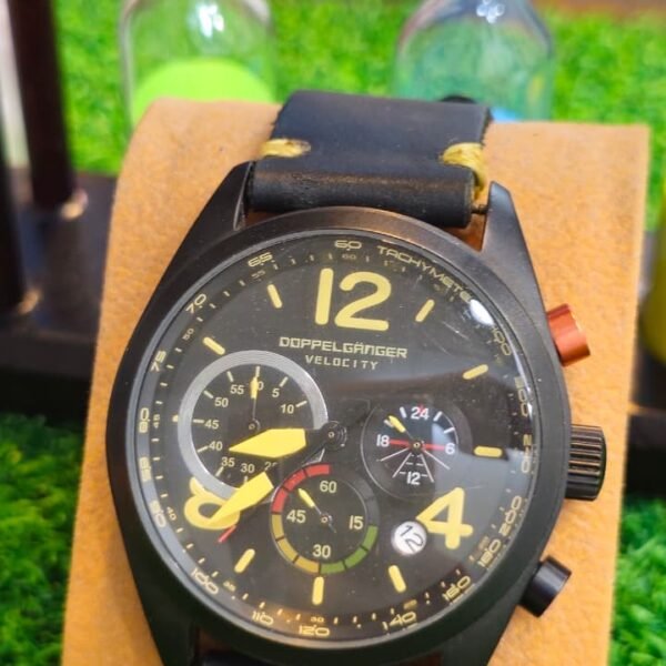Doppelgänger "Velocity" — Blacked-Out Racing Chronograph, 24-Hour GMT watch for Men's (Used)