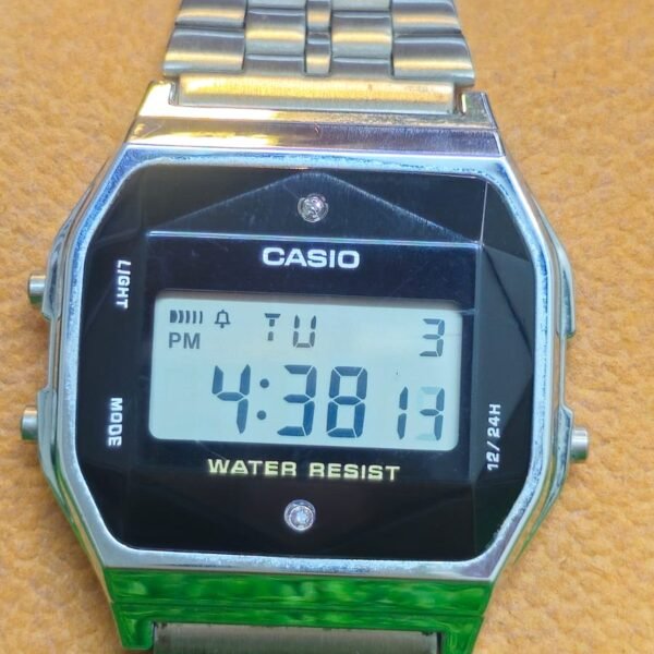 Vintage Casio Digital A159  Watch — Faceted Crystal, Water Resist Japan made Men's watch (New)