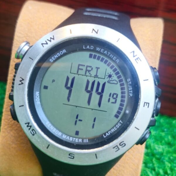LAD WEATHER "Sensor Master III" — Multi-Sensor Digital Sports Watch (Silver Bezel) Watch For Men's (Used)