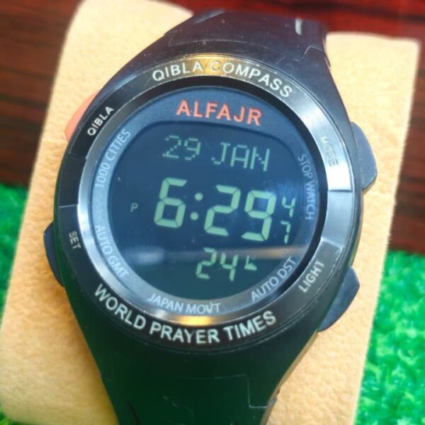 Alfajr World Prayer Times — Qibla Compass Digital Watch for Men's (Used)