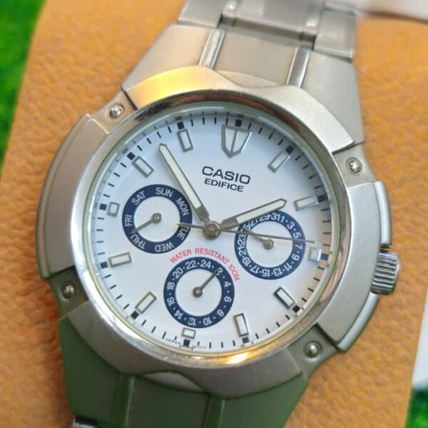 Casio Edifice EF303 Multi-Function — Day/Date/24-Hour Triple Subdial Watch for Men's (Used)