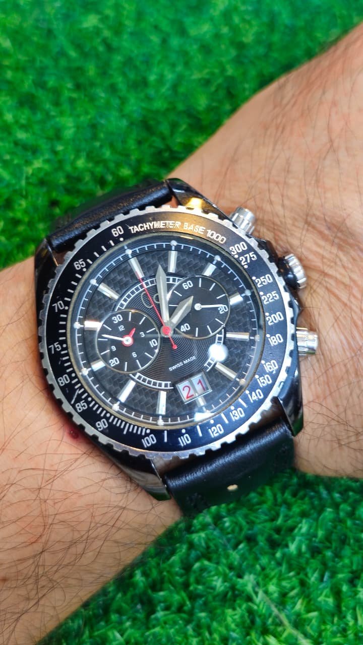 WhatsApp Image 2026-07-08 at 12.57.09 PM Swiss Made Quartz Chronograph — Black PVD, Tachymeter Bezel watch for Men's (Used) - Image 2
