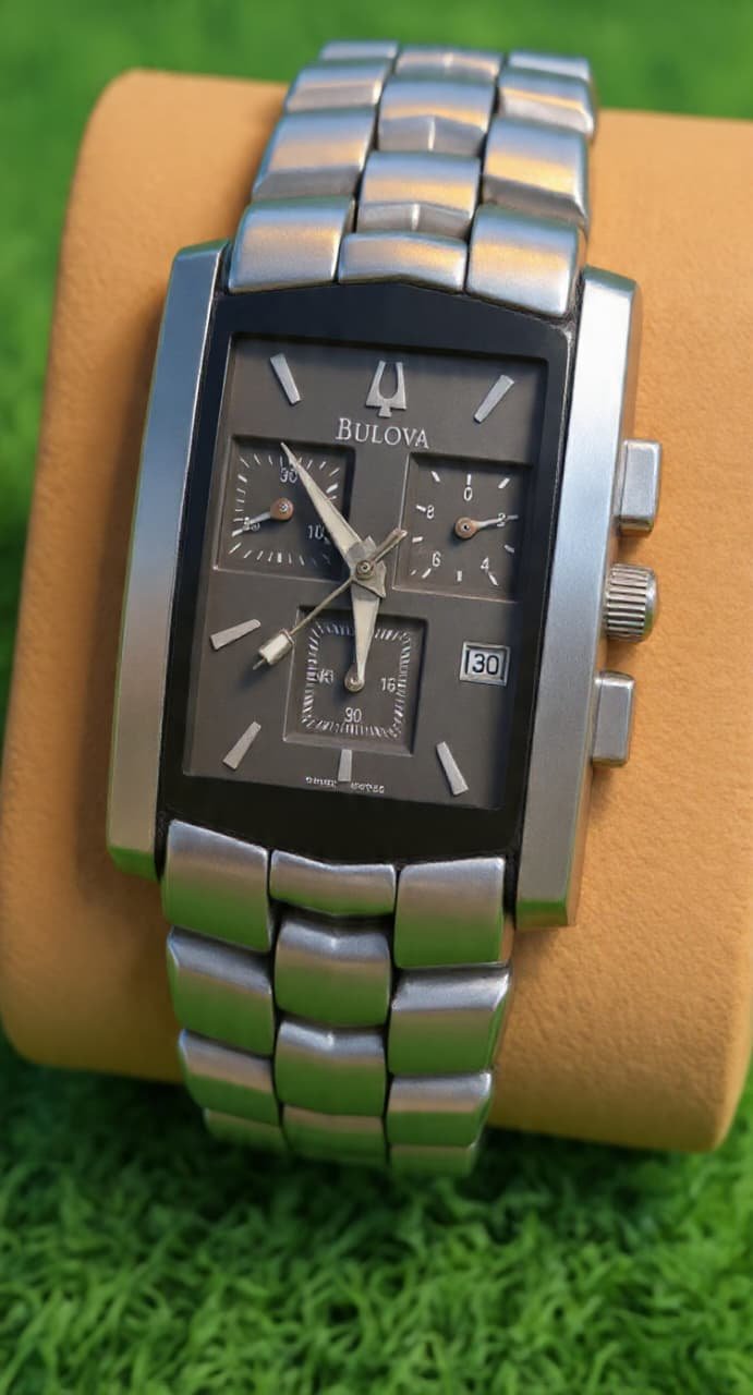 WhatsApp Image 2026-07-08 at 5.31.09 PM Vintage BULOVA RECTANGULAR Quartz CHRONOGRAPH β caliber 96G09 Switzerland π¨π made Men's watch (Used) - Image 1