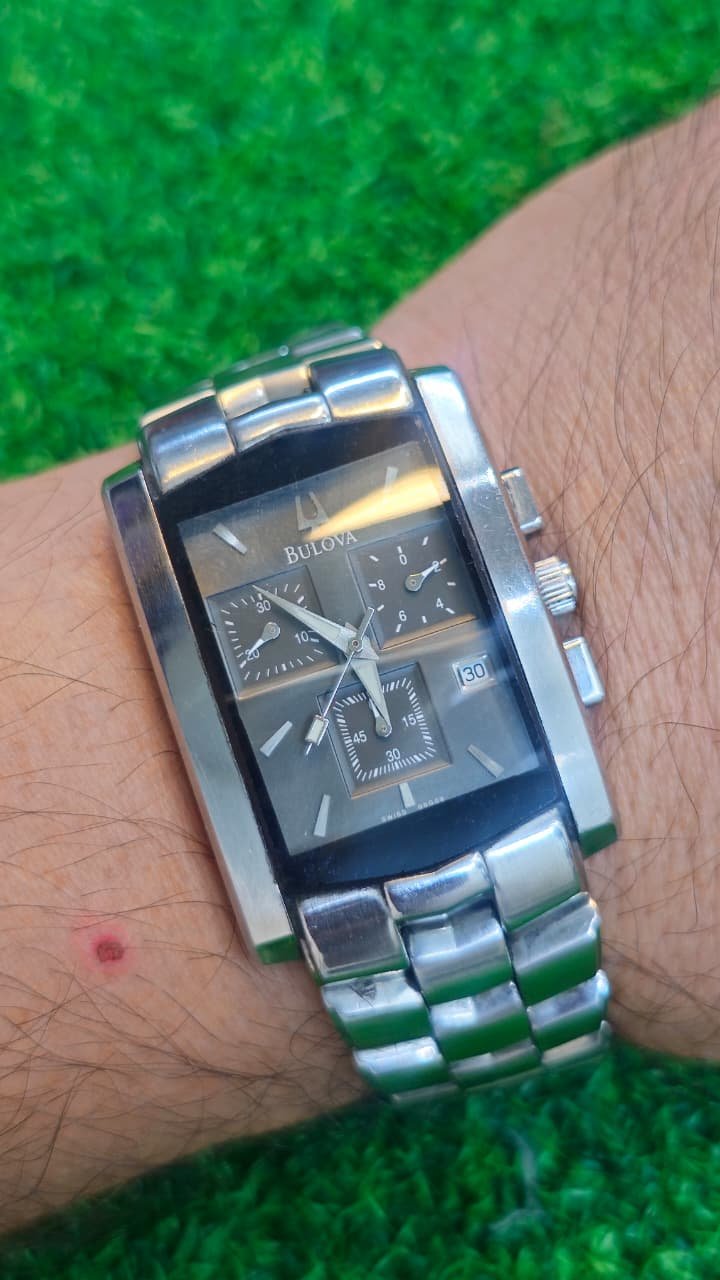 WhatsApp Image 2026-07-08 at 5.31.13 PM Vintage BULOVA RECTANGULAR Quartz CHRONOGRAPH β caliber 96G09 Switzerland π¨π made Men's watch (Used) - Image 2