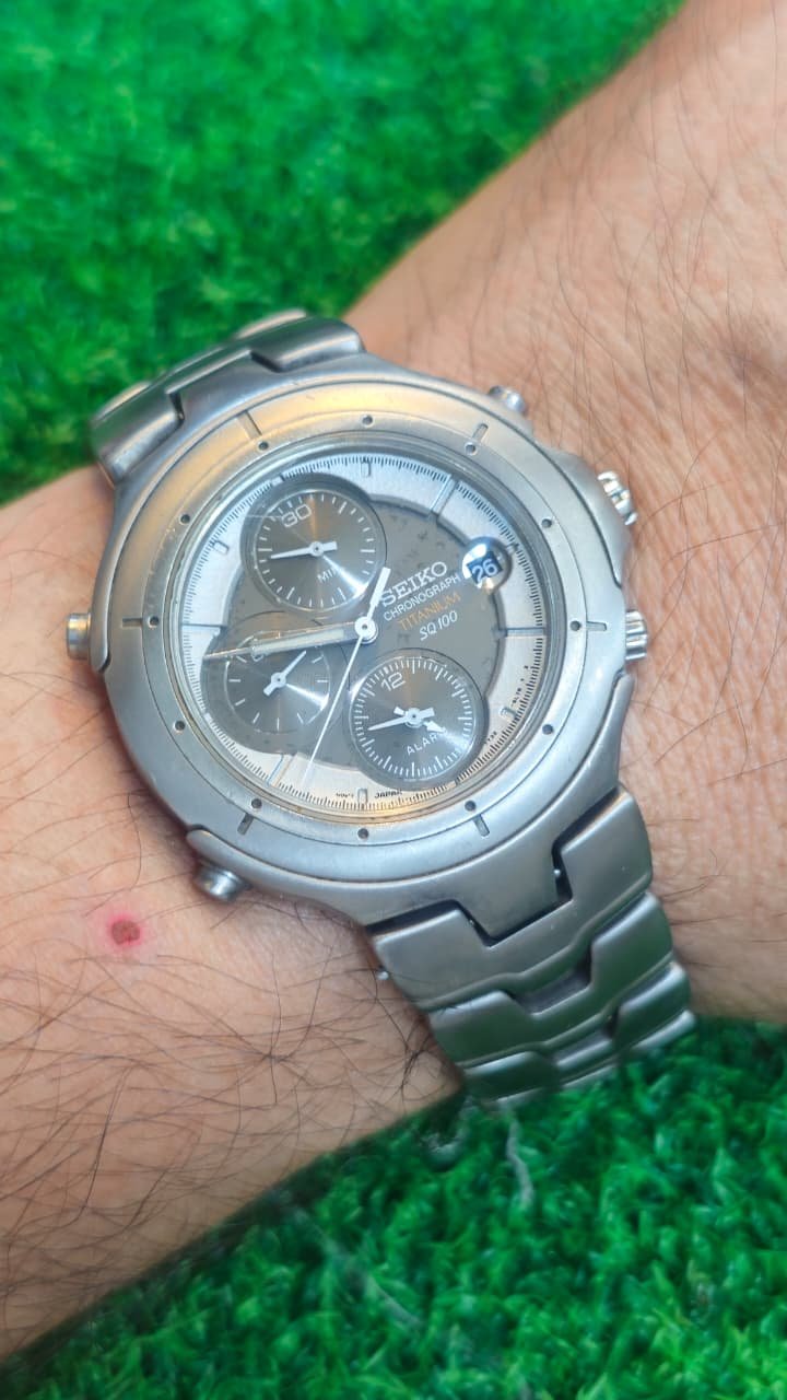 WhatsApp Image 2026-07-08 at 5.52.16 PM Vintage SEIKO Quartz CHRONOGRAPH TITANIUM SQ 100 — Ref. 7T32-6H80 Japan made Men's watch (Used) - Image 2