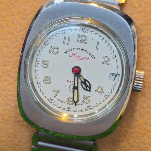 Vintage West End Watch Co. "Prima" — Black Military-Style Dial, Cushion Case Handwind Switzerland 🇨🇭 made Unisex Watch (Used)
