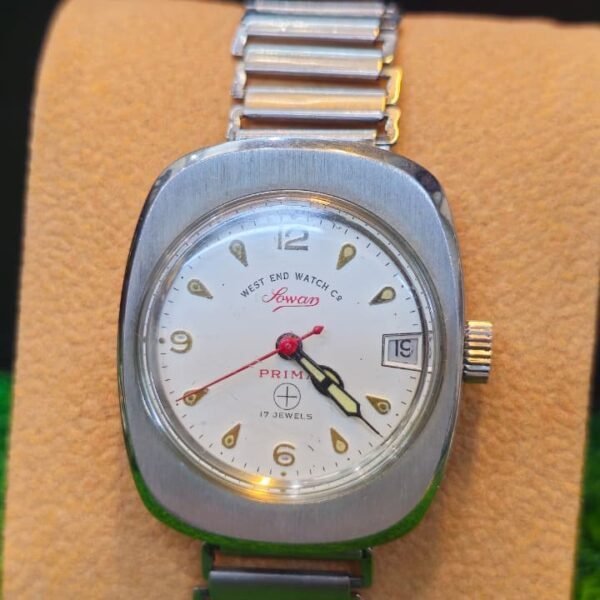 Vintage West End Watch Co. "Prima" — Black Military-Style Dial, Cushion Case Handwind Switzerland 🇨🇭 made Unisex Watch (Used)