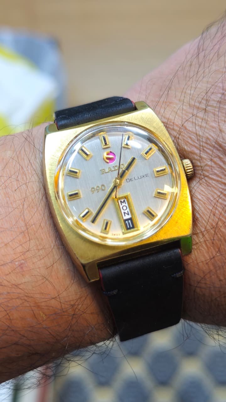 WhatsApp Image 2026-07-20 at 4.53.54 PM Vintage 1970s Rado DeLuxe 990 Automatic, Cushion Case, Day-Date Switzerland 🇨🇭 made Men's watch(Used) - Image 2