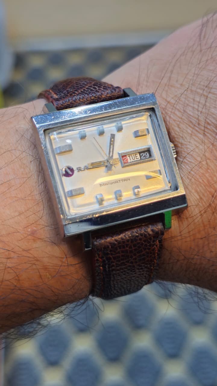 WhatsApp Image 2026-07-20 at 4.56.40 PM (3) Vintage 1960s Rado Manhattan Automatic Square Case Triple-Window Day-Date Switzerland 🇨🇭 made Men's watch (Used) - Image 2