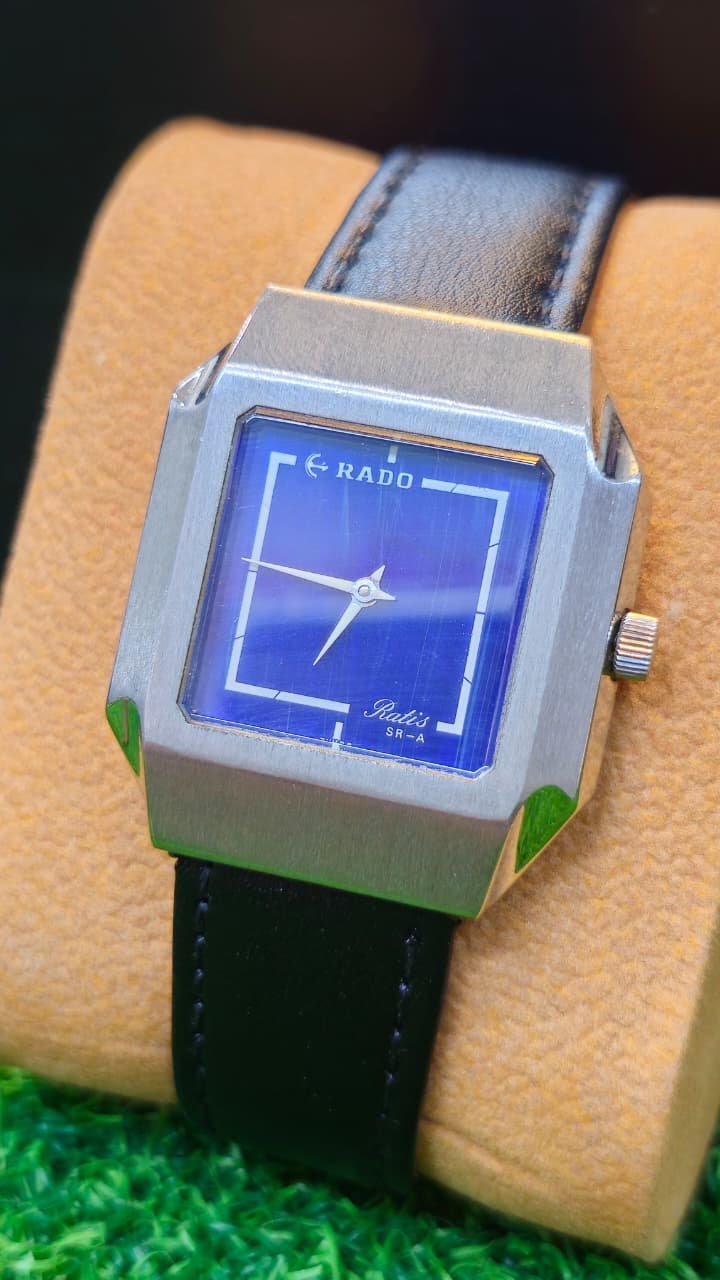 WhatsApp Image 2026-07-20 at 5.01.20 PM Vintage Rado Ratis SR-A — Square Case, Striking Blue Dial Handwind Movement Switzerland 🇨🇭 made Men's watch (Used) - Image 1