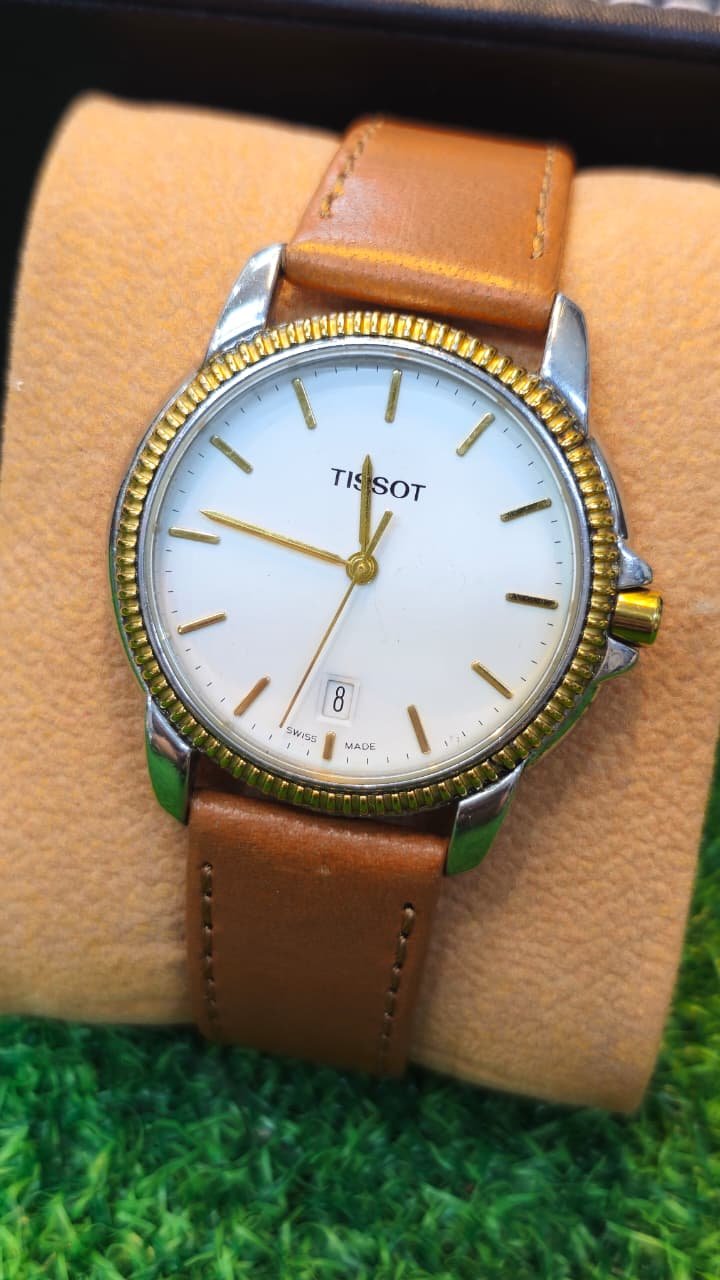WhatsApp Image 2026-07-20 at 7.32.19 PM Vintage Tissot — Swiss Quartz, Sapphire Crystal, Two-Tone Coin-Edge Bezel, Ref. C277/377C For Men's (Used) - Image 1