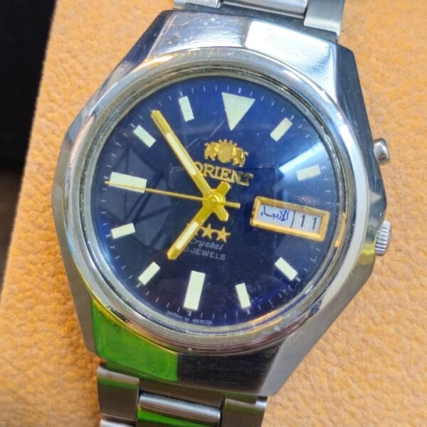 Vintage 🇯🇵 Orient Crystal 21-Jewels Automatic  Men's Watch – Blue Dial | Day-Date(Used)