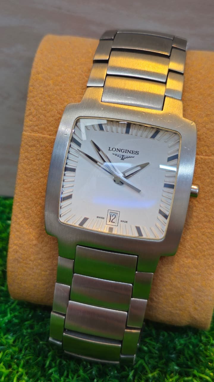 WhatsApp Image 2026-08-13 at 4.13.56 PM ⌚ LONGINES RECTANGULAR – SWISS MADE QUARTZ – STAINLESS STEEL Men’s (Used) - Image 1