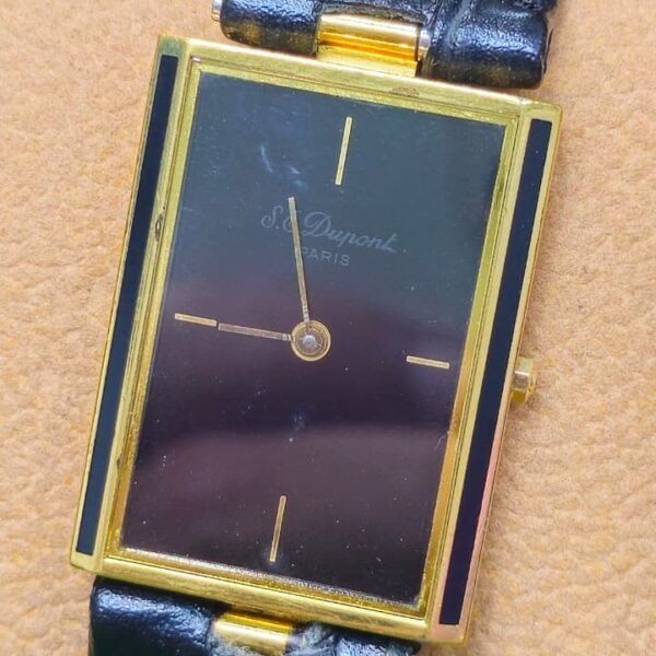 ⌚ S.T. DUPONT PARIS LAQUE DE CHINE – SWISS QUARTZ – RECTANGULAR DRESS WATCH (Vintage / Pre-Owned)