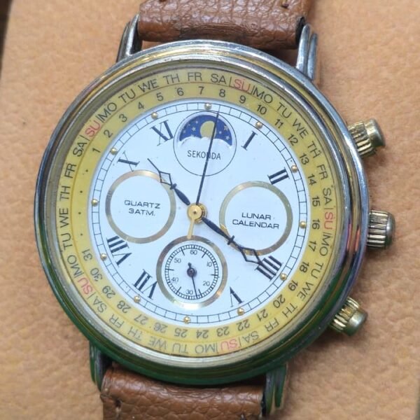 ⌚ SEKONDA LUNAR CALENDAR – MULTI-FUNCTION QUARTZ – 3 ATM (Pre-Owned)
