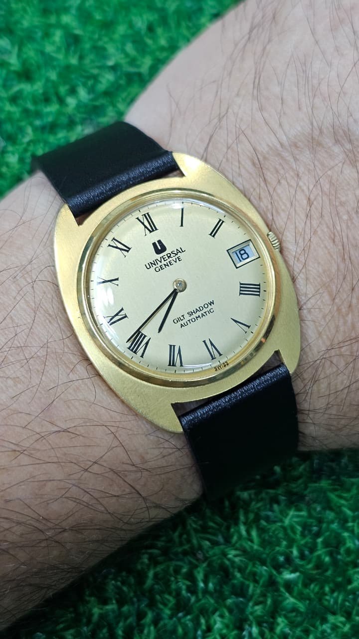 WhatsApp Image 2026-09-21 at 1.45.38 PM (9) Vintage 1970S Universal Genève Gilt Shadow 20 Micron Gold Plated Automatic – Calibre 2-67 Switzerland 🇨🇭 Made Men's watch (Used) - Image 2